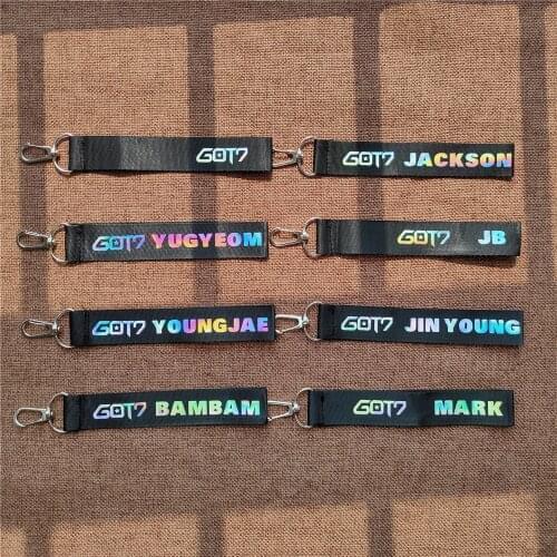 1pcs Fashion GOT7 Laser Mobile Phone lanyard Name Rope Keychain kpop GOT7 supplies high quality