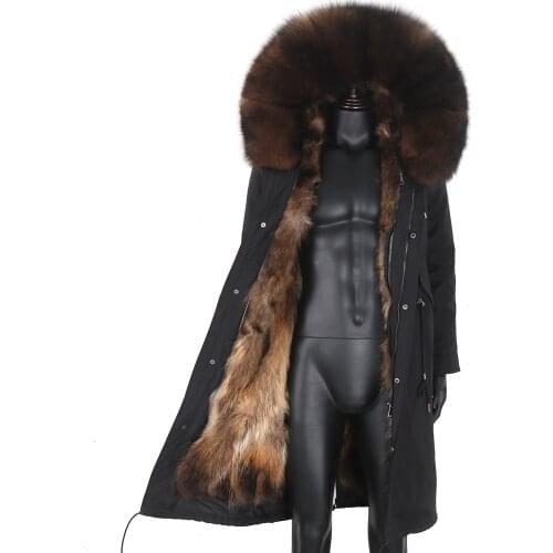 2021 Winter Coat Men X-Long Parkas 7XL Real Fox Fur Liner Waterproof Natural Raccoon Fur Collar Hood Thick Warm Male Jacket