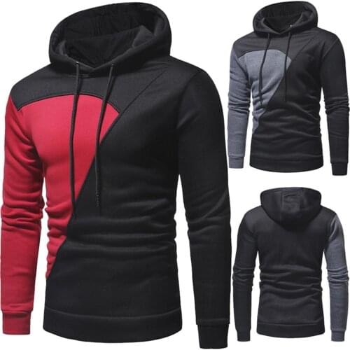 Men Winter Casual Slim-Fit Color Matching Hooded Hoodie Gyms Sports Pullover Knitted-Jumper Men 2020 Knitted Sweater Men Winter