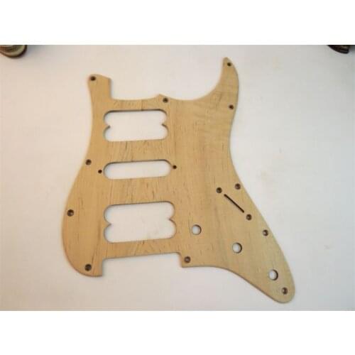 Unfinished hand made maple wood STRAT GUITAR HSH Pickguard#3109