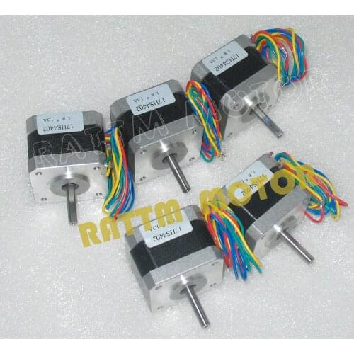 New products!!! 5PCS Nema17 CNC Stepper Motor 40mm/ 58 Oz-in / 1.3A CNC stepper motor stepping motor 4lead wrie