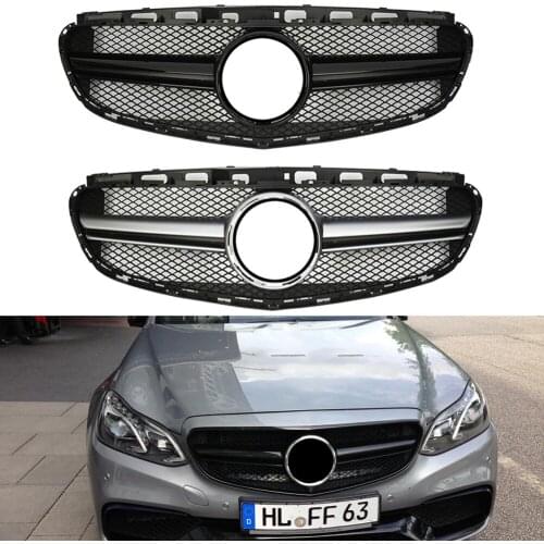 Front Racing Billet Bumper Grille Upper Facelift Grill For Mercedes-Benz E-Class W212 2014 2015 AMG Style