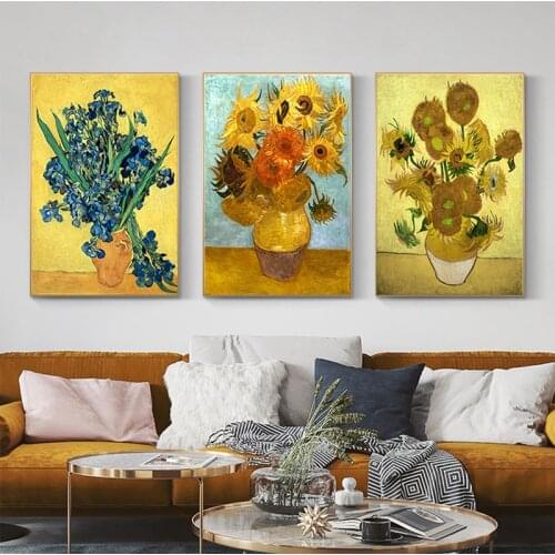Sunflowers Vincent Van Gogh Oil Paintings Canvas Posters And Prints Home Decoration Accessories Aesthetic Wall Art Bedroom Decor