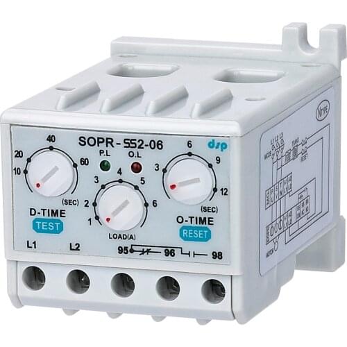Samwha-Dsp SOPR-SS2-220 Electronic Overload Relay Motor Protector Thermal Overload Relay(Un:90~260VAC)