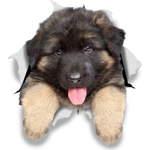 A0531# 13cm/17cm Removable Decal German Shepherd Puppy Car Sticker Waterproof Accessories on Bumper Rear Window Laptop
