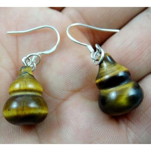 Natural stone Quartz Crystal tiger eye Turquoises Opal gourd earring pendant for diy Jewelry making earring Accessories