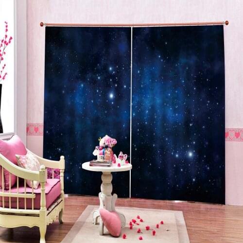 Blue stars curtains Luxury Blackout 3D Window Curtains For Living Room Bedroom Customized size Blackout curtain