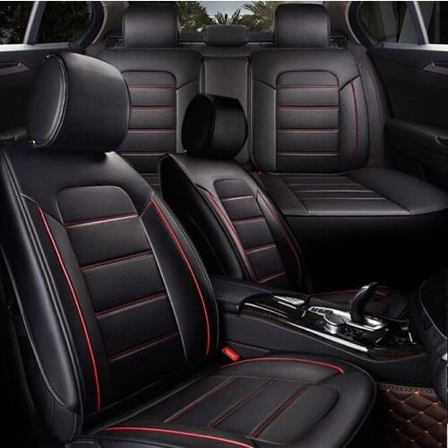 Universal Luxury Full Seat PU Leather Sponge Fabric Car Seat Cover 3D Breathable Cushions