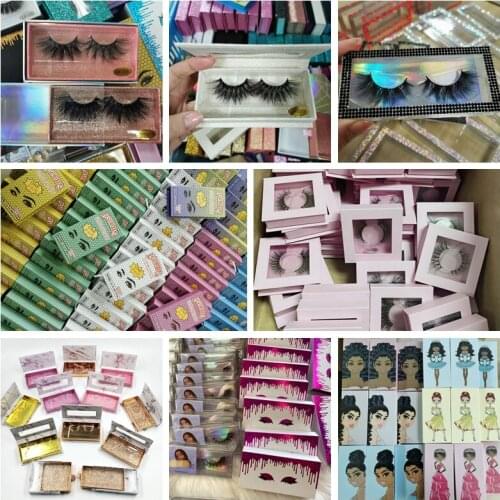 Custom Eyelashes Packaging 25mm Real Mink Eyelash Thick Fluffy Full Strip Lashes Wholesale 3D Lashes Vendor
