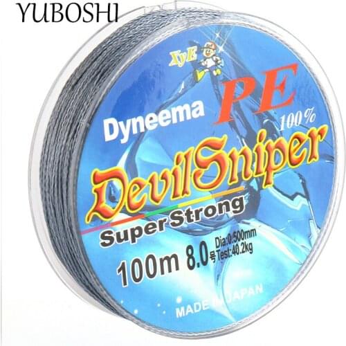 YUBOSHI Brand 4 Strands 100M PE Braided Fishing Line 10-100LB Multifilament Fishing Line Smooth For Carp Fishing