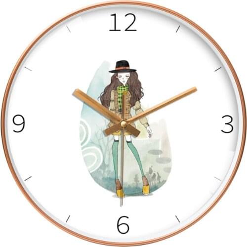 Girl 3D Wall Clock Metal Silent Movement Professional Wall Clock Large Size For Home Decoration Duvar Saati For Living Room