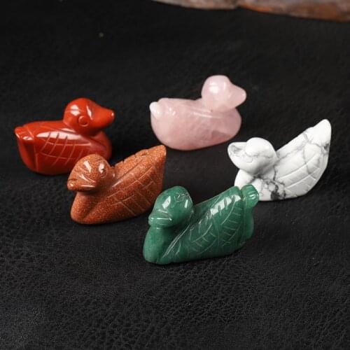 1PC Natural Crystal, Rose Quartz Duck, Animal, Stone, Crystal Duck Decoration, Home Decoration Aquarium Crafts Decoration