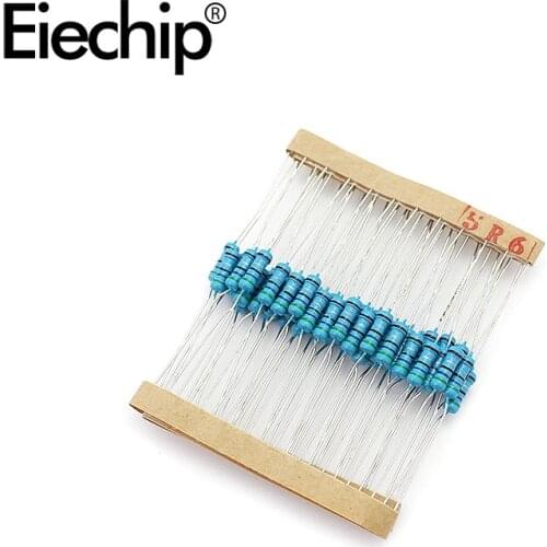 100pcs/lot 0.5W 1 ohm 1% Metal film resistor 1/2W resistance 5.6R Electronic resistors