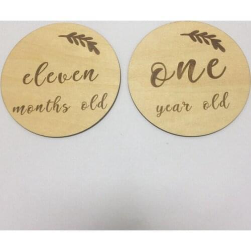14pcs wooden baby new born card milestone cards new born photography props