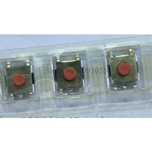 200pcs 6x6x3.7MM 5 PIN Tactile Tact Push Button Micro Switch Direct Self-reset SMD Red button Car remote control key switch