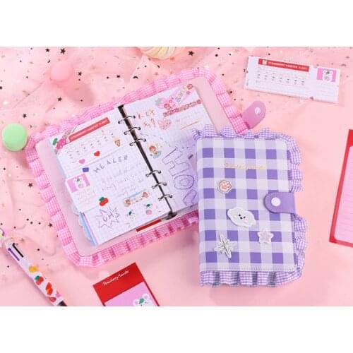 32pcs PLovely Girls Hand Ledger Loose-leaf Notebook Planner Organizer Binder Notes Kawaii Hand Book Color Tape Sticker Gift Box