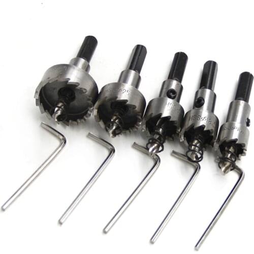 5-piece high-speed steel serrated hole opener aluminum plate iron plate drilling bit set 16mm18.5mm20mm25mm30mm