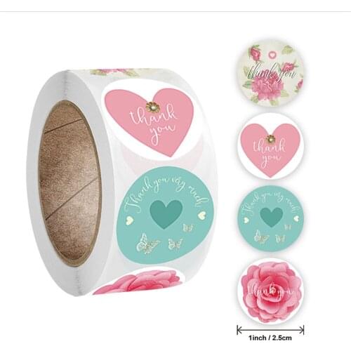 50-500pcs Love Heart Shaped Label Sticker Scrapbooking Gift Packaging Seal Birthday Party Wedding Supply Stationery Sticker