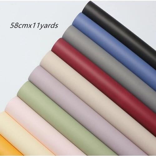 58cmx11yards Solid Color Roll Art Paper Waterproof Flowers Wrapping Paper Gift Flowers Bouquet Packaging Supplies Materials