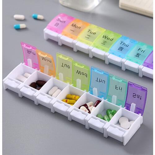 7 Days Weekly Pills Box Tablet Holder Storage Case Medicine Drug Container Mini 7 Cells Pill Box Tablet Storage Box
