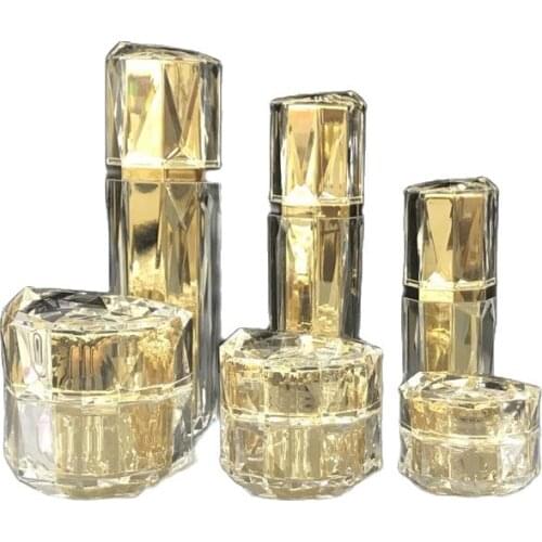 Acrylic Jar Diamond Section Cream Jar Emulsion Bottle Spray Bottle Lotion Pump Empty Cosmetic Container 10pcs/Lot