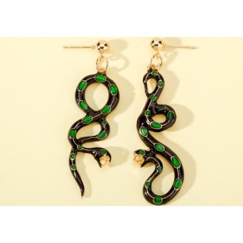 Asymmetry Long Snake Earring Unusual Dangle Earings for Women Vintage Personality Animal Female Fashion Jewelry Factory Outlet