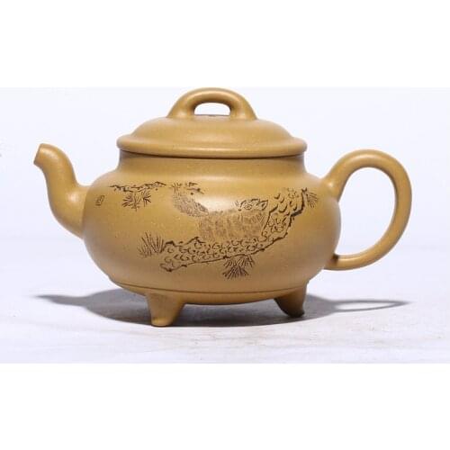 Yixing Purple Clay Teapot Handmade Teapot Golden Segment Mud Creative Song Fun Teapot Household Teapot Chinese Teapot