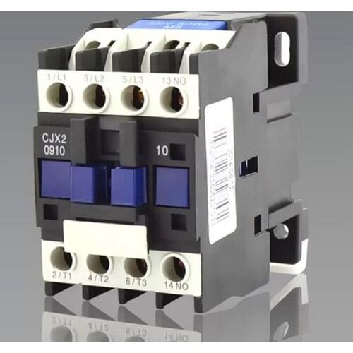CJX2-0901 LC1 AC Contactor 9A 3 Phase 3-Pole NC Coil Voltage 380V 220V 110V 36V 24V 50/60Hz Din Rail Mounted 3P+1NC