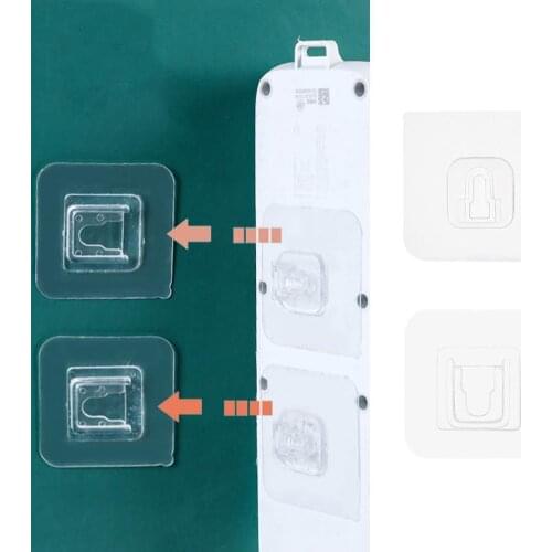 Double Sided Adhesive Wall Hooks Universal Powerful Household Snap Wall Waterproof Button Seamless Hook Multi-function Hook N4Y7