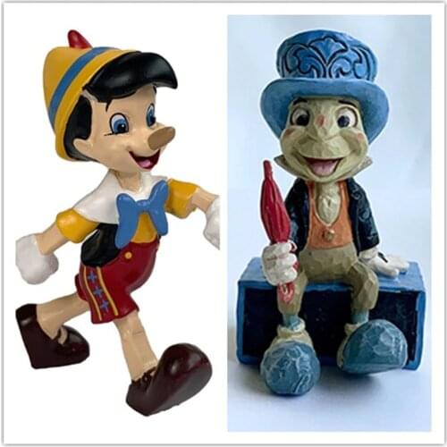 2piece Pinocchio and Jiminy Cricket Action Figure Toys pinocchi Collection resin toys