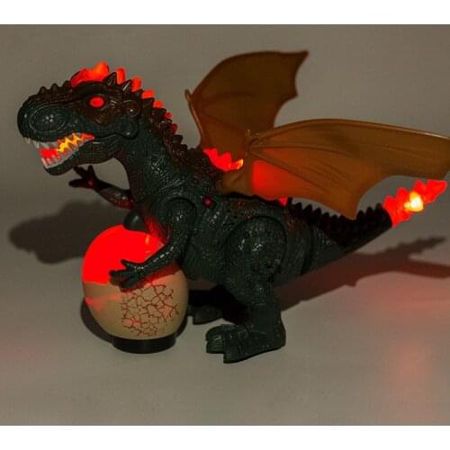 Electric Walking Tyrannosaurus Simulation Figure Kids Toys With Light Music Car Detachable Glare Dragon Egg Gifts For Children