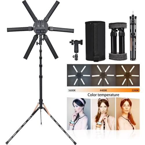FOSOTO 25 Inch Multimedia Extreme Led Video Light 60W photography Light Ring Lamp With Tripod For Makeup Youtube live broadcast