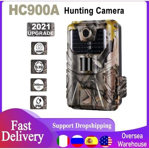 Trail Hunting Camera Night Vision Cameras IP65 Photo Trap HC900A 36MP 2.7K 0.3s Trigger Wildlife Surveillance
