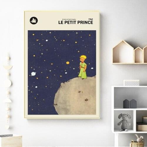 The Little Prince French Version Prints Nursery Wall Art Painting Le Petit Prince Book Cover Poster Kids Room Wall Decor