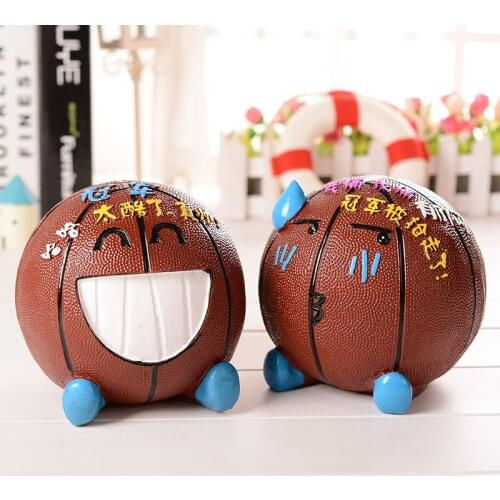Resin basketball deposit pot crying expression cartoon savings pot creative children creative birthday gift