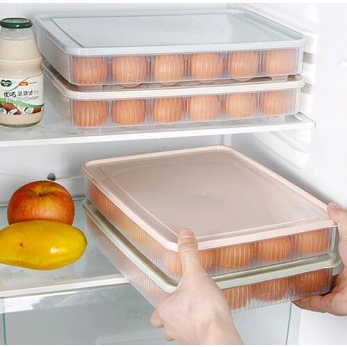 Egg Box Organizer Kitchen Case Refrigerator Storage Box Crisper Fridge Container Storage Box Plastic Box Home Organizer JU32526