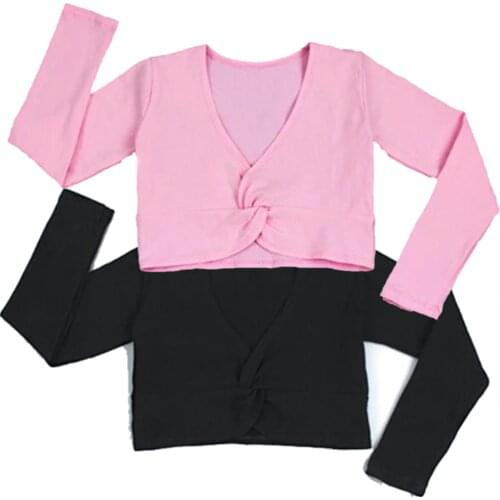 2018 Fashion Girl Ballet Gymnastic Leotard Jacket Long Sleeved Dance Sweater Top Coat Kids Dance Clothing Jacket Wrap Ballet