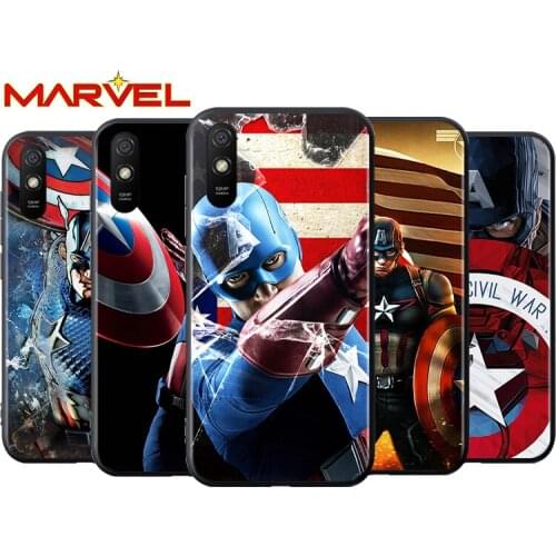 Captain America Marvel for Xiaomi Redmi 10X Pro 9C 9A 9T 9 GO K40 K30 Ultra K20 8 7 S2 6 5 4X Pro Soft Black Phone Case