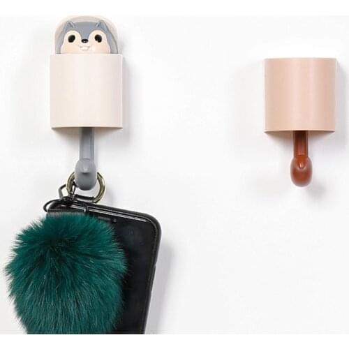 New 1Pc Multi-Function Creative Squirrel Wall Hook Key Rack Coat Hanger Home Kitchen Bathroom Decor Easy to Use