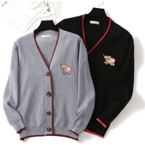 2020 New Korean Spring New V-collar Academic Style Very Fairy Knitted Cardigan Women Loose Short Oversized Sweater Coat