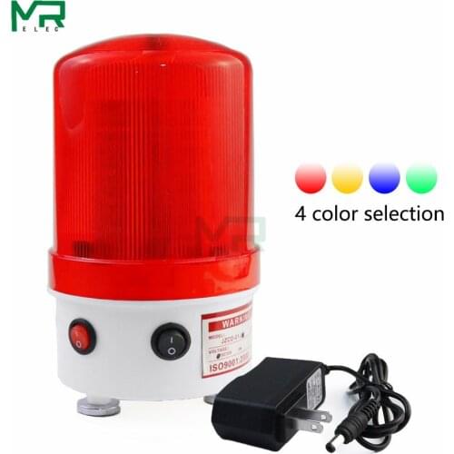 New 12V charging rotary warning light with sound alarm LED flashing warning light suction cup installation