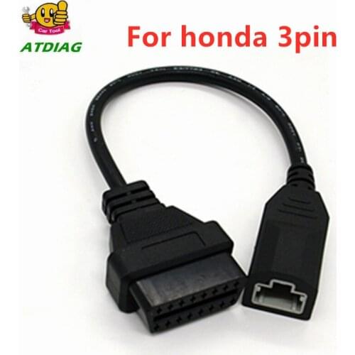 OBD 2 Cable for Honda 3pin OBD1 Adapter OBD2 OBDII for Honda 3 Pin To 16 Pin Connector Compatible Diagnostic Tool
