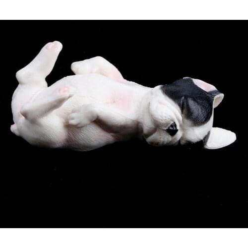 Plastic Realistic Forest Ocean Animals - Sleeping French Bulldog Dog Puppy Action Figure Pet Eduactional Toys Collectibles #C