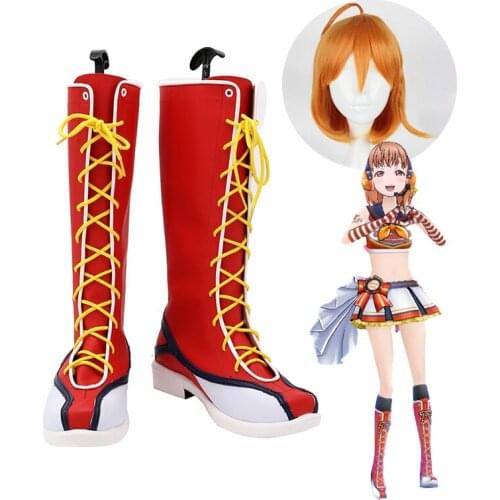 LoveLive!Sunshine!! Aqours Takami Chika Cosplay Shoes Boots Girls Cosplay Wig short Synthetic Fake Hair Halloween Party Props
