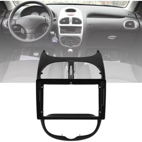 9 Inch 2Din Car Dashboard Frame DVD Frame Radio Panel Frame Navigation Panel for Peugeot 206 2004-2008