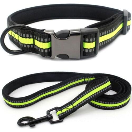 Adjustable Nylon Dog Collar Reflective Dog Collars Leash Set Pet Collar Small Medium Large Dog Tracking Collar Pet collar Leash