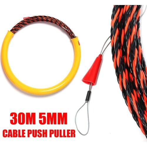 Electrician Threading Device 5mm Cable Wire Puller Rodder Conduit Snake Cable Installation Tool Fish Tape 30M Long