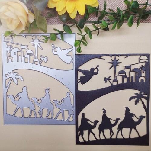 Cutting Metal Dies Camel Caravan New Scrapbook Decoration Template Embossing DIY Paper Card Craft 115*143mm