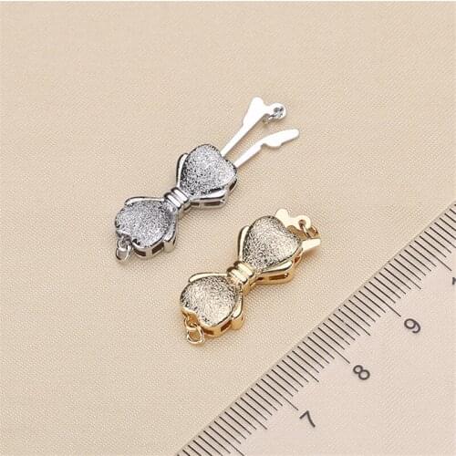 DIY Necklace Bracelet Connectors Clasp 18K Gold Plating Copper Cubic Zirconia Clasps For Jewelry Making Fastening Accessories