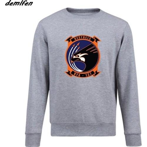 Spring autumn Fashion Men Fleece Sweatshirt Vfa137 Kestrels Squadron United States Hoodies Hip Hop Coat Top Harajuku Streetwear